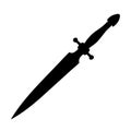 A simple black silhouette of a medieval style dagger or short sword Royalty Free Stock Photo