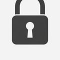 A simple black silhouette of a padlock on a white background Royalty Free Stock Photo