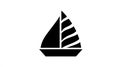 Simple Black Silhouette of a Sailboat on White Background Royalty Free Stock Photo