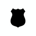 Simple Black Silhouette Shield Shape Security Badge Icon Illustration Royalty Free Stock Photo