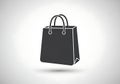 Simple black silhouette of a shopping bag with handles Royalty Free Stock Photo