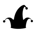 A simple black silhouette of a traditional jester s hat with three points Royalty Free Stock Photo