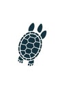 Simple black silhouette of a turtle on a white background. The design features a Royalty Free Stock Photo
