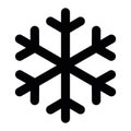 Simple black snowflake with rounded corners. Vector icon