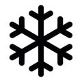 Simple black snowflake with rounded corners. Vector icon