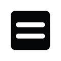 Simple Black Square with White Equality Symbol for Mathematics and Education Royalty Free Stock Photo