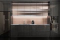 Simple and Black Style Kitchen interior in minimalist kitchen