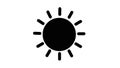 Simple Black Sun Icon on White Background Royalty Free Stock Photo