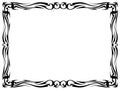 Simple black tattoo ornamental decorative frame Royalty Free Stock Photo