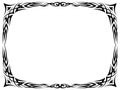 Simple black tattoo ornamental decorative frame