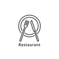 Simple black thin line restaurant logo