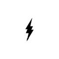 Simple black thunder icon. Thunderbolt and flash lighting sign Royalty Free Stock Photo