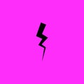 Simple black thunder icon. Thunderbolt and flash lighting sign Royalty Free Stock Photo