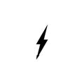Simple black thunder icon. Thunderbolt and flash lighting sign Royalty Free Stock Photo