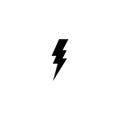 Simple black thunder icon. Thunderbolt and flash lighting sign Royalty Free Stock Photo