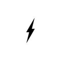 Simple black thunder icon. Thunderbolt and flash lighting sign Royalty Free Stock Photo