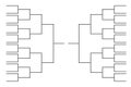 Simple black tournament bracket template for 32 teams on white