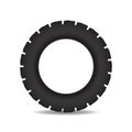 Simple black tractor tire - vector