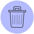 Simple black trash can icon