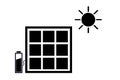 Simple Black Vector Icon, Solar Panel at direct sun shine Royalty Free Stock Photo