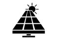 Simple Black Vector Icon, Solar Panel at direct sun shine Royalty Free Stock Photo