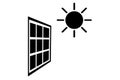 Simple Black Vector Icon, Solar Panel at direct sun shine Royalty Free Stock Photo