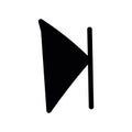 Simple black vector icon with a theme button, next track Royalty Free Stock Photo