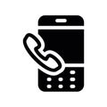 Simple black vector icon with a theme call, push button phone Royalty Free Stock Photo
