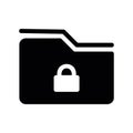 Simple black vector icon with a theme encrypted folder Royalty Free Stock Photo