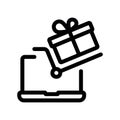 Simple black vector icon with a theme gift shopping Royalty Free Stock Photo