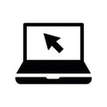 Simple black vector icon with a theme laptop Royalty Free Stock Photo