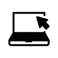 Simple black vector icon with a theme laptop Royalty Free Stock Photo
