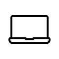 Simple black vector icon with a theme laptop Royalty Free Stock Photo