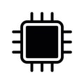 Simple black vector icon with a theme microchip Royalty Free Stock Photo