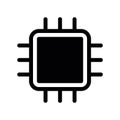 Simple black vector icon with a theme microprocessor Royalty Free Stock Photo