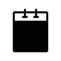 Simple black vector icon with a theme notepad. Royalty Free Stock Photo
