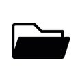 Simple black vector icon with a theme open folder Royalty Free Stock Photo