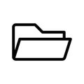 Simple black vector icon with a theme open folder Royalty Free Stock Photo