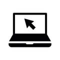 Simple black vector icon with a theme open laptop Royalty Free Stock Photo