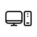 Simple black vector icon with a theme personal computer Royalty Free Stock Photo