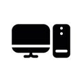 Simple black vector icon with a theme personal computer Royalty Free Stock Photo