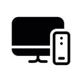 Simple black vector icon with a theme personal computer Royalty Free Stock Photo