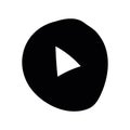 Simple black vector icon with a theme play button Royalty Free Stock Photo