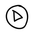 Simple black vector icon with a theme play button Royalty Free Stock Photo