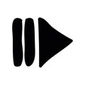 Simple black vector icon with a theme player button Royalty Free Stock Photo