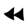 Simple black vector icon with a theme player, rewind Royalty Free Stock Photo