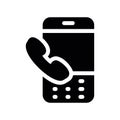 Simple black vector icon with a theme push button phone, phone call Royalty Free Stock Photo