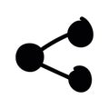 Simple black vector icon with a theme share button Royalty Free Stock Photo