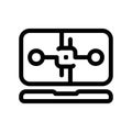 Simple black vector icon with a theme smart computer Royalty Free Stock Photo