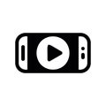 Simple black vector icon with a theme smartphone, play Royalty Free Stock Photo
